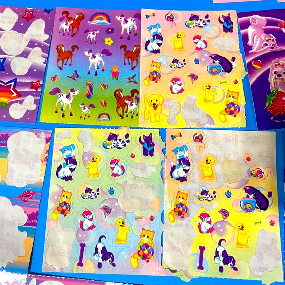 LISA FRANK VINTAGE FANTASTIC WORLD CHARACTERS STICKER COLLECTION & STICKER BOOK - Picture 7 of 16